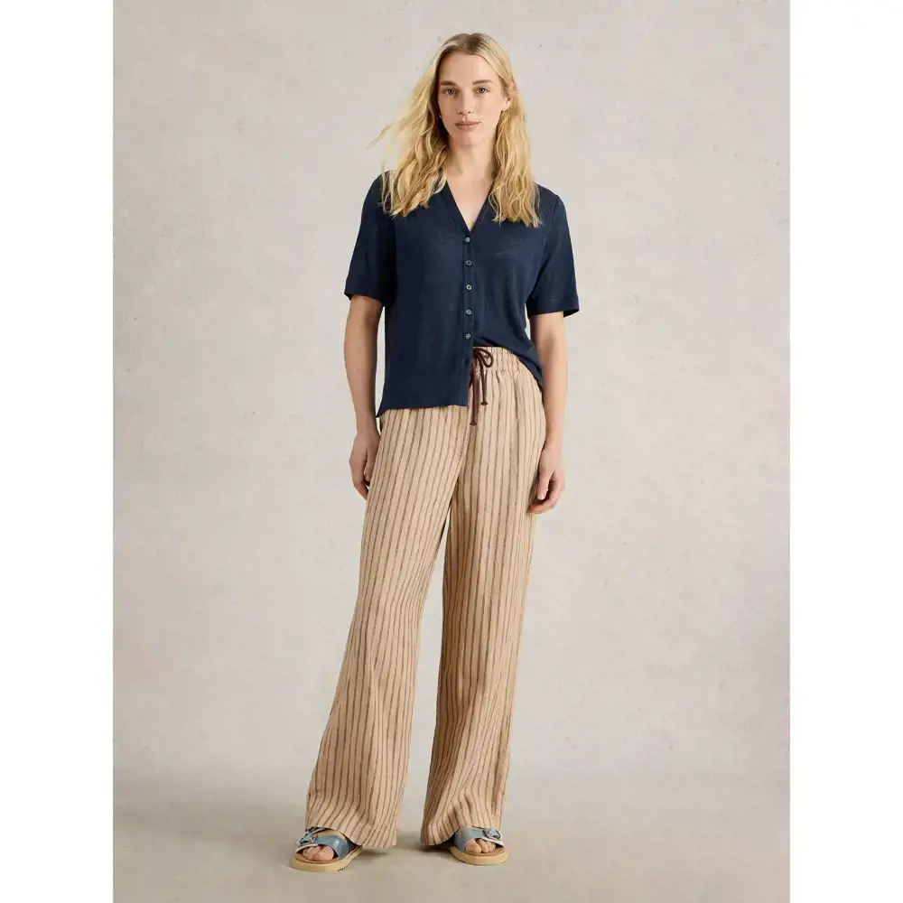 White Stuff Belle Linen Wide Leg Trousers